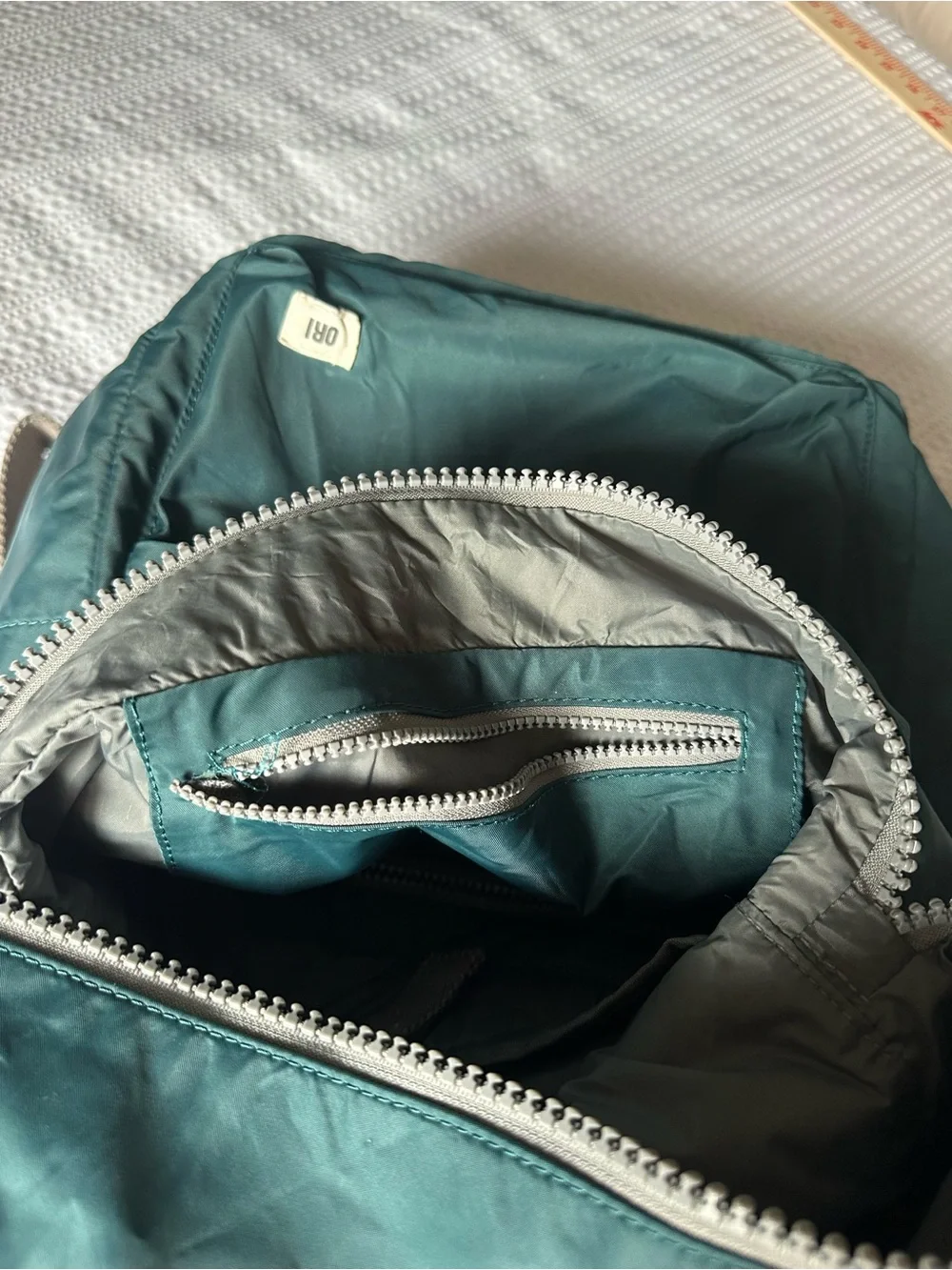 ORI London Bantry B Medium Backpack Teal Green Water Repellent Nylon 15L